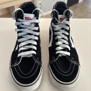 Used Vans Black and White Sk8-Hi Sneakers